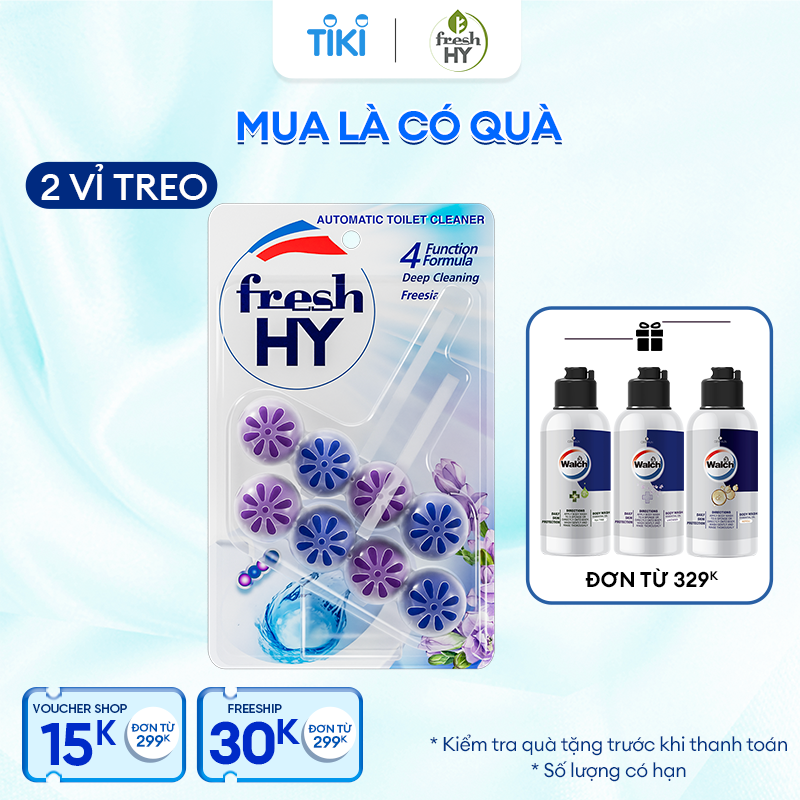 Viên Tẩy Bồn Cầu Fresh HY 350 Lần Xả, Làm Sạch Khuẩn & Ngăn Ngừa Mảng Bám, Khử Mùi Và Lưu Hương Thơm Mát