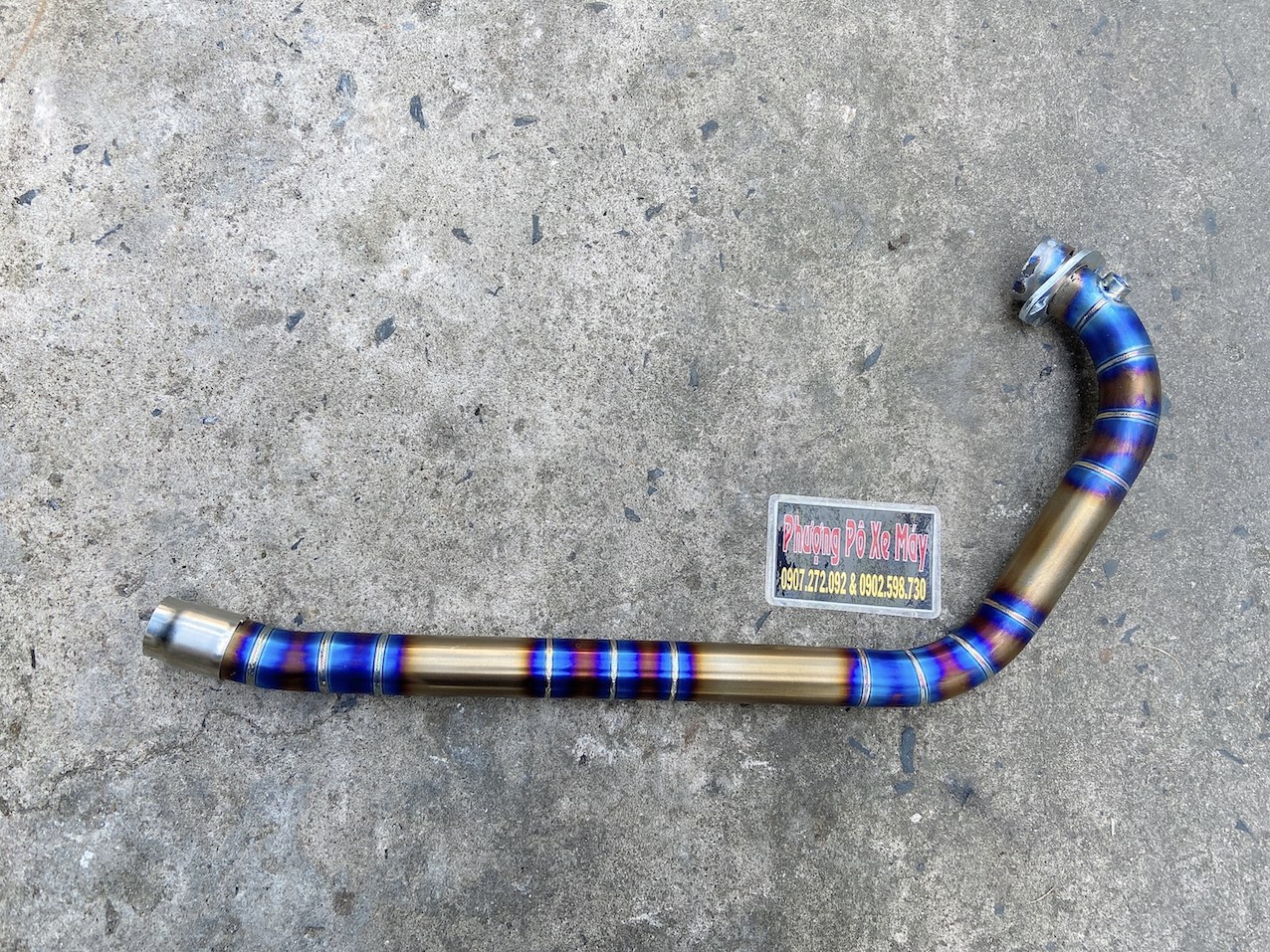Cổ pô titan xịn lên màu gắn pô din dành cho SATRIA / RAIDER FI / RAIDER XĂNG CƠ
