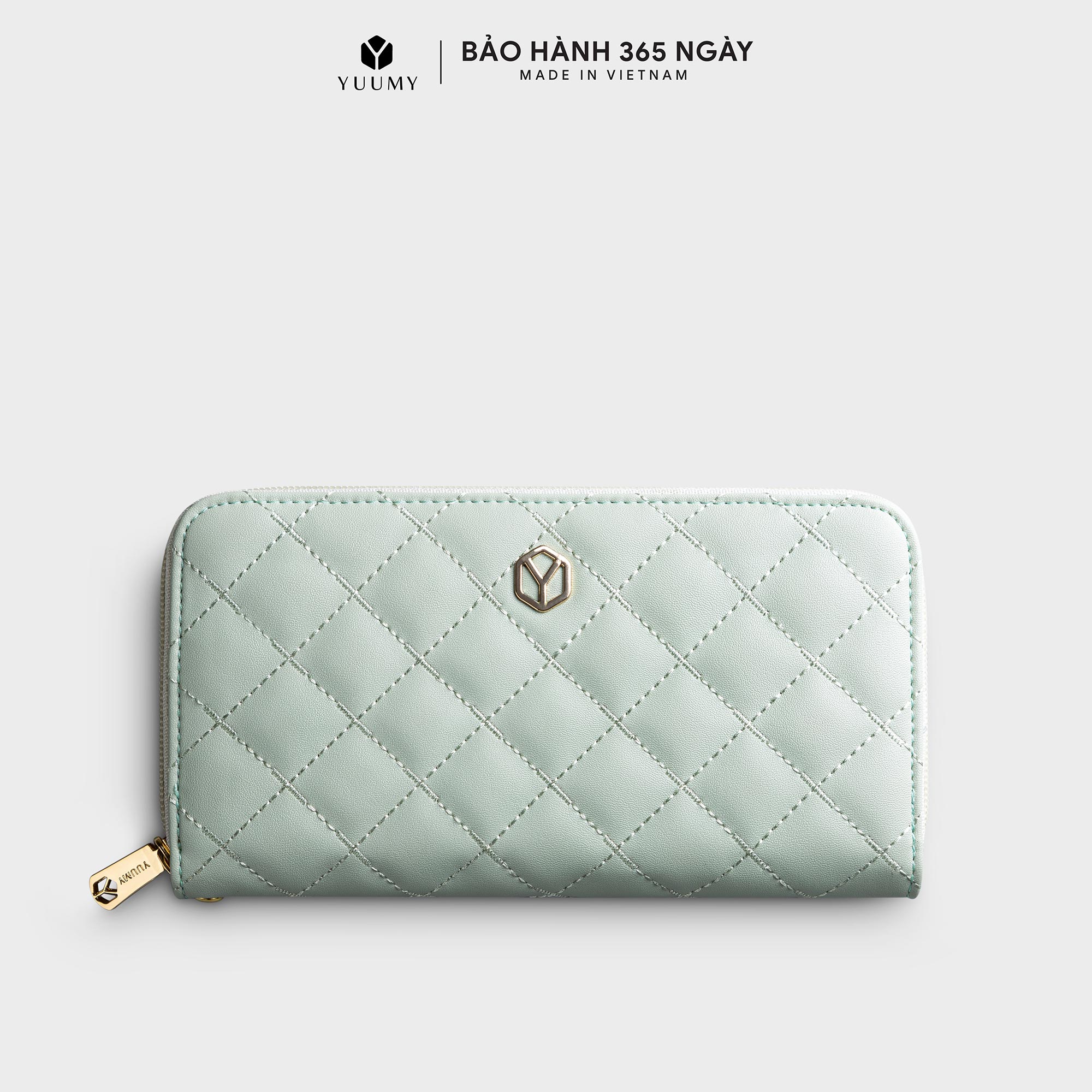 Ví Cầm Tay Nữ Họa Tiết Caro Yuumy Seasand Yv74 - Xanh Ngọc