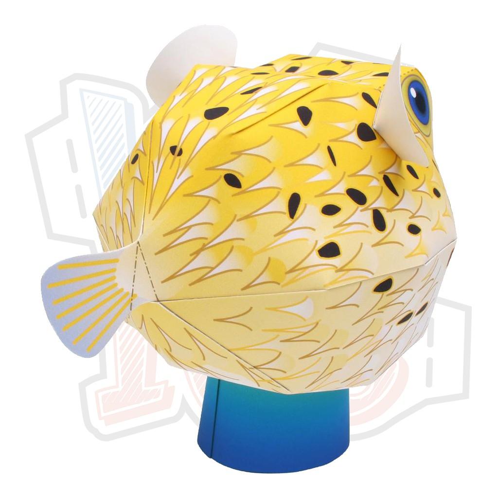 Mô hình giấy động vật Cá nóc - In mực thường - Giấy thuốc A4 130gsm