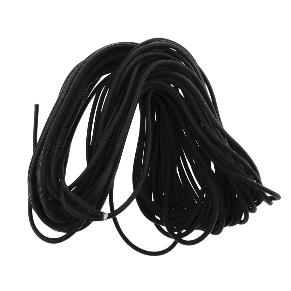 4mm Elastic Bungee Rope Marine Shock Cord - Tie Down Roof Racks 20m Black