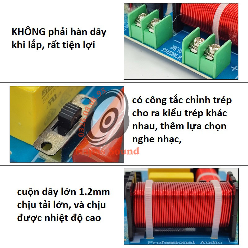 PHÂN TẦN FULL ĐƠN CÔNG SUẤT LỚN PA2A - CÓ CHỈNH TRÉP - PHÂN TẦN 2 LOA 1 BASS 1 TRÉP - MẠCH PHÂN TẦN 2 ĐƯỜNG TIẾNG