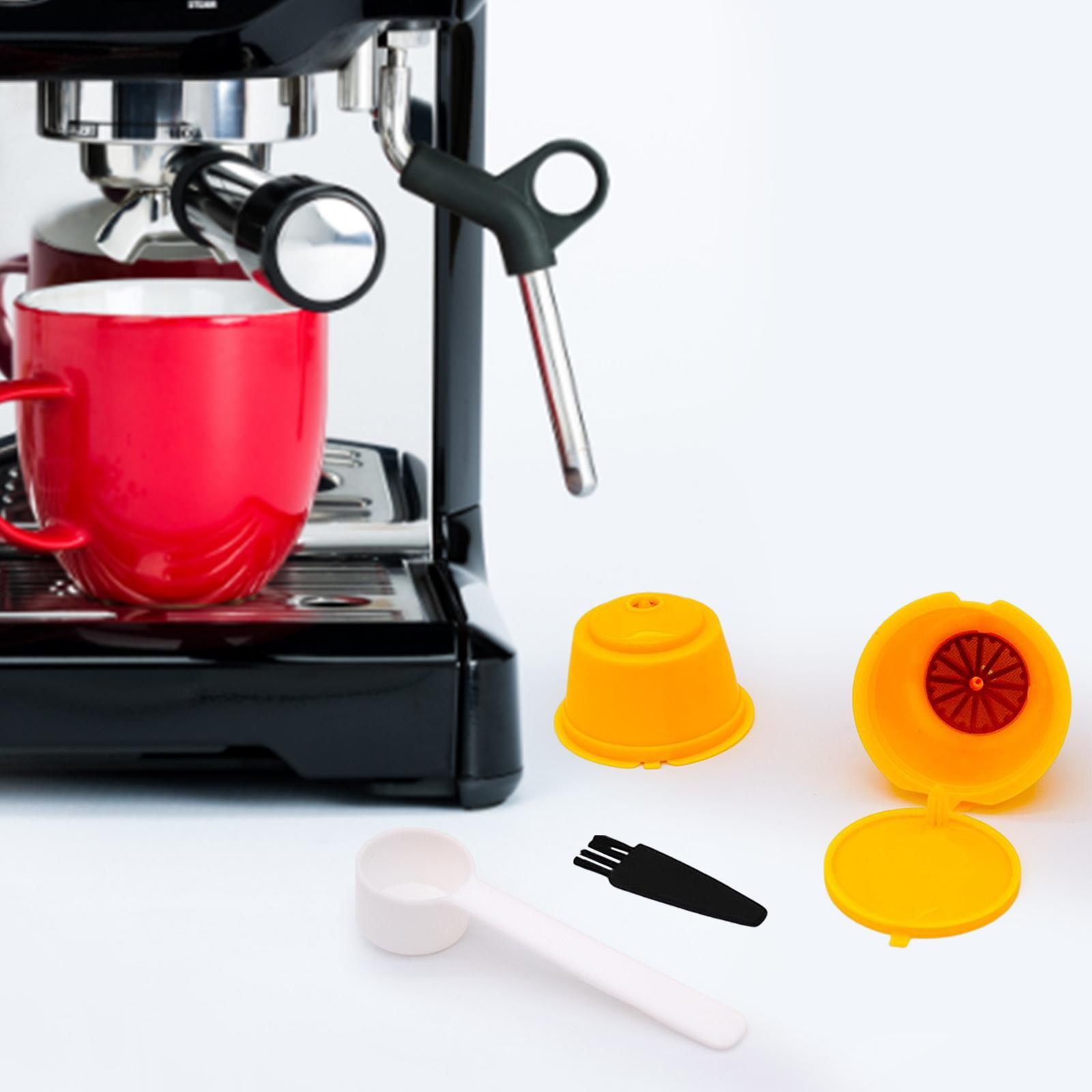 2 Pieces Coffee Filters Spoon Brush Filter Baskets Pod Portable Replacement for Cafe