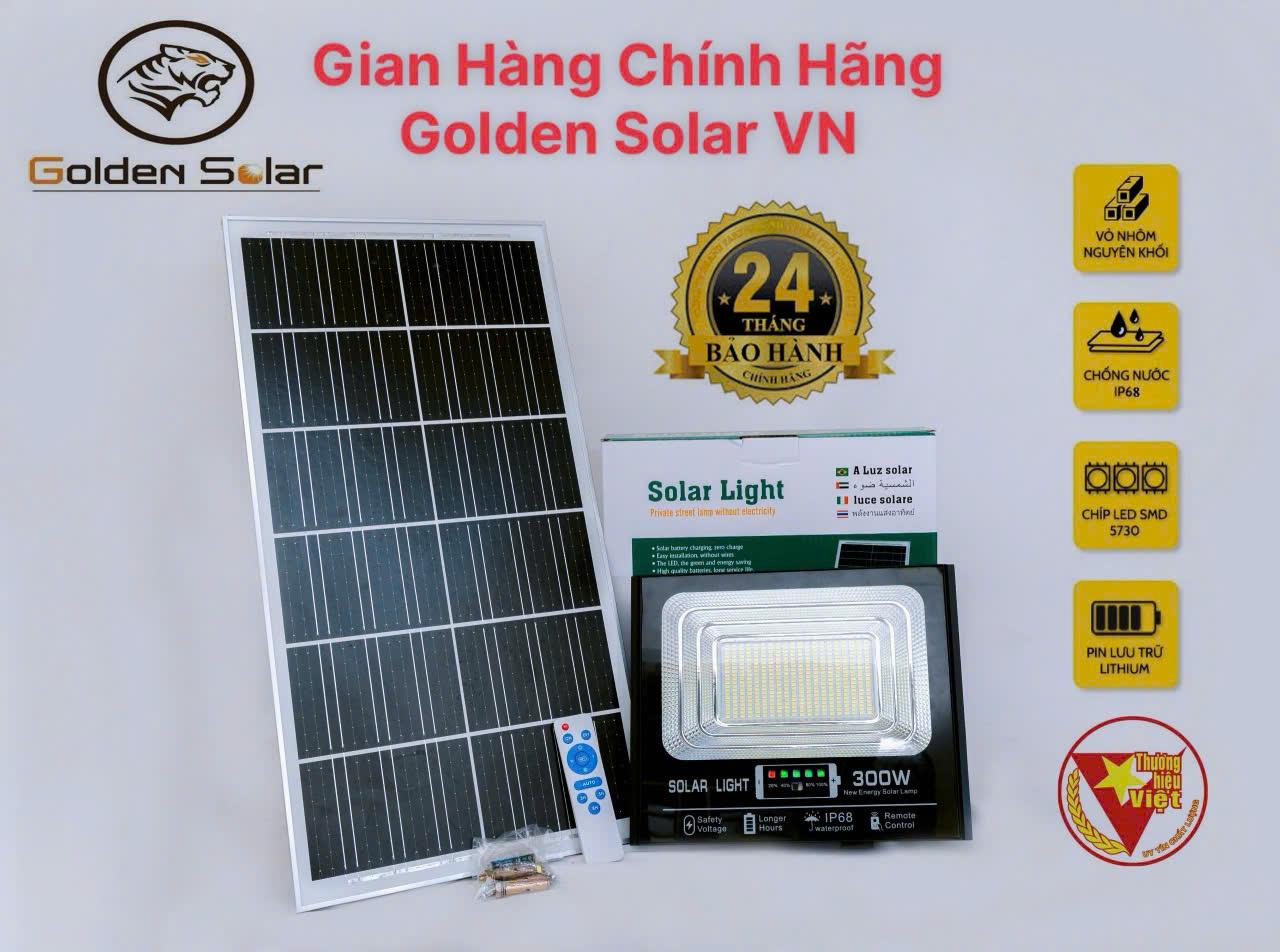 Đèn Năng Lượng Mặt Trời Pha , Bàn Chải , Đèn Đường, Sân Vườn Mẫu Mới Nhất Hiện Nay - Pha Nhôm 300W60 - 35Cm