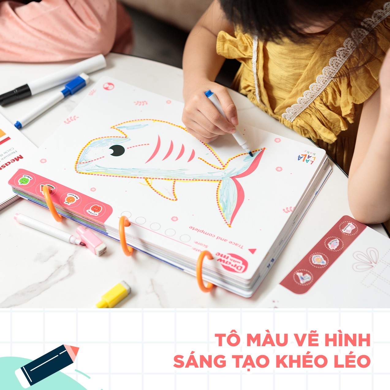 Đồ chơi Giáo dục sớm Thẻ Flashcard thông minh cho bé xóa được, học liệu giáo dục sớm thương hiệu Lalala Baby