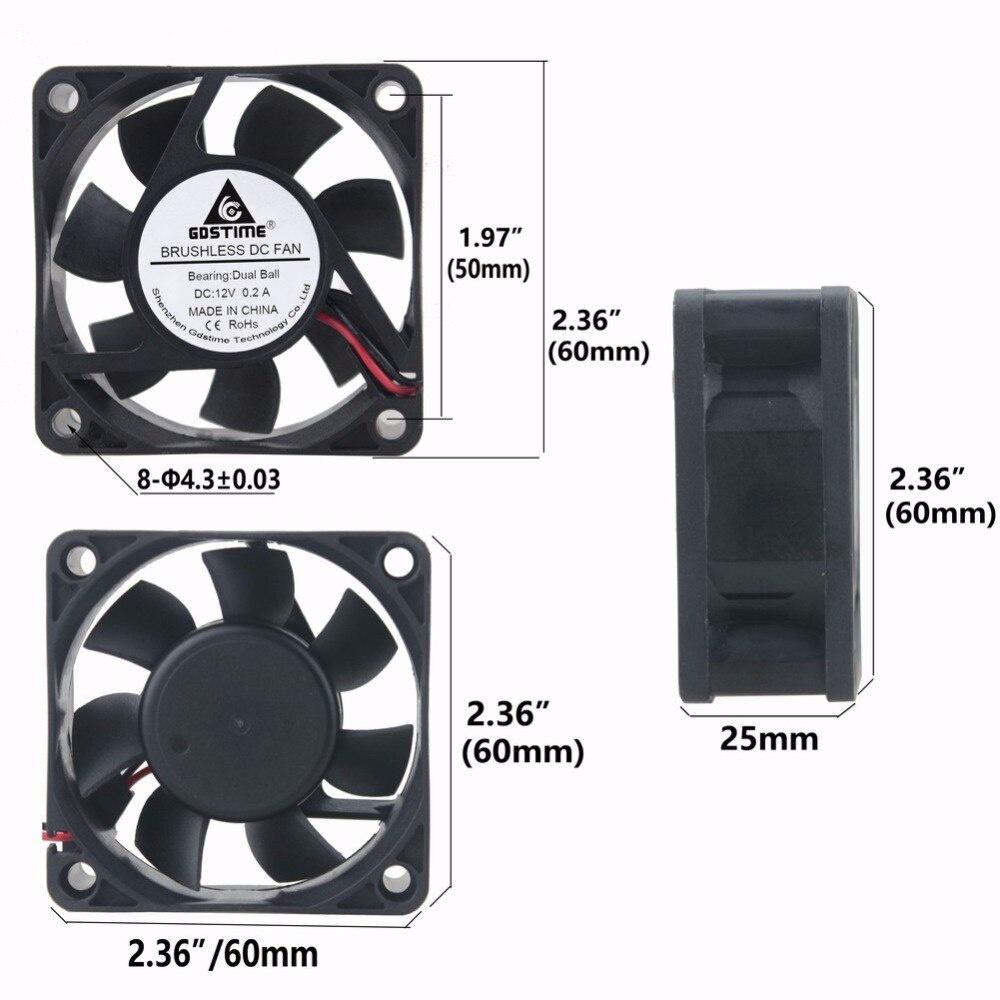 Gdstime 1 Piece Two Balls Bearing 60mm x 11mm DC 11V 1Pin Cooling Fan 60x60x11mm 6011 6cm Cpmputer Case CPU Brushless Cooler