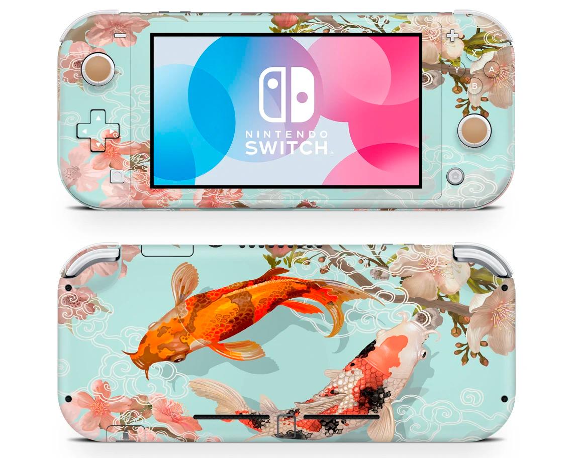 Skin decal dán Nintendo Switch Lite mẫu Cá Koi (dễ dán, đã cắt sẵn)