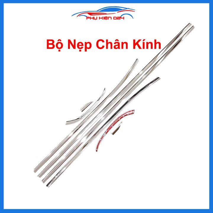 Bộ nẹp viền chân kính cong kính Vinfast Fadil 2019-2022 Inox sáng bóng chuẩn form xe