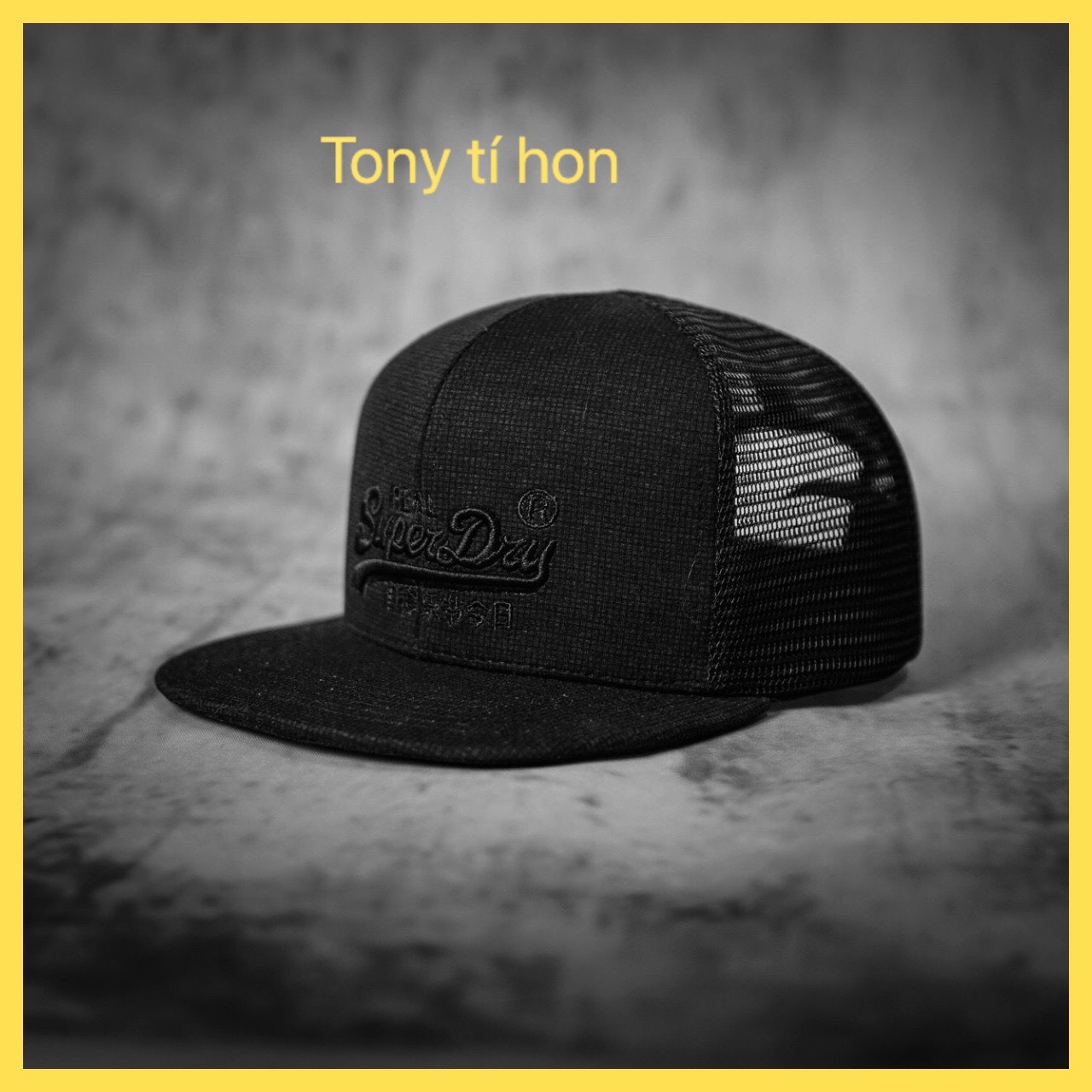 [Tony tí hon] Mũ/nón kết lưỡi trai Snapback thêu chữ Superdry màu đen thêu phối lưới cao cấp, đẹp, cá tính, thời trang nam nữ 2022