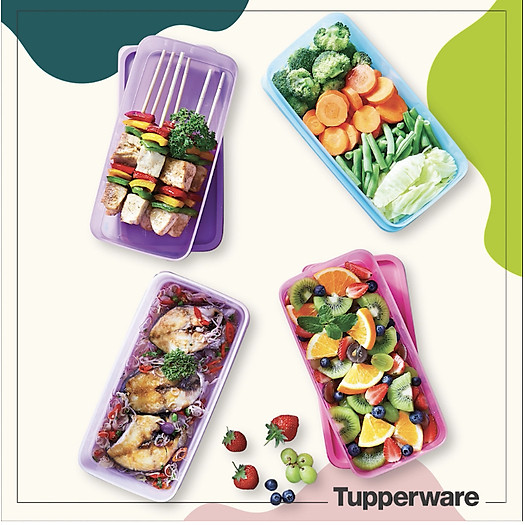 Bộ Trữ Khô &amp; Mát Tupperware Pak N Stor 1.4L Set 4