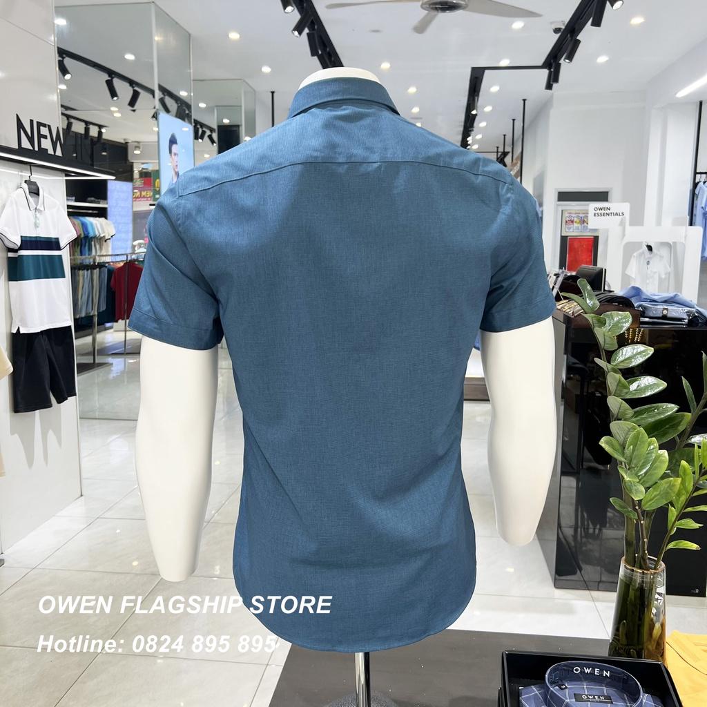 Áo Sơ mi Owen nam ngắn tay dáng Slimfit sợi Bamboo cao cấp mềm mịn mát AS230187N