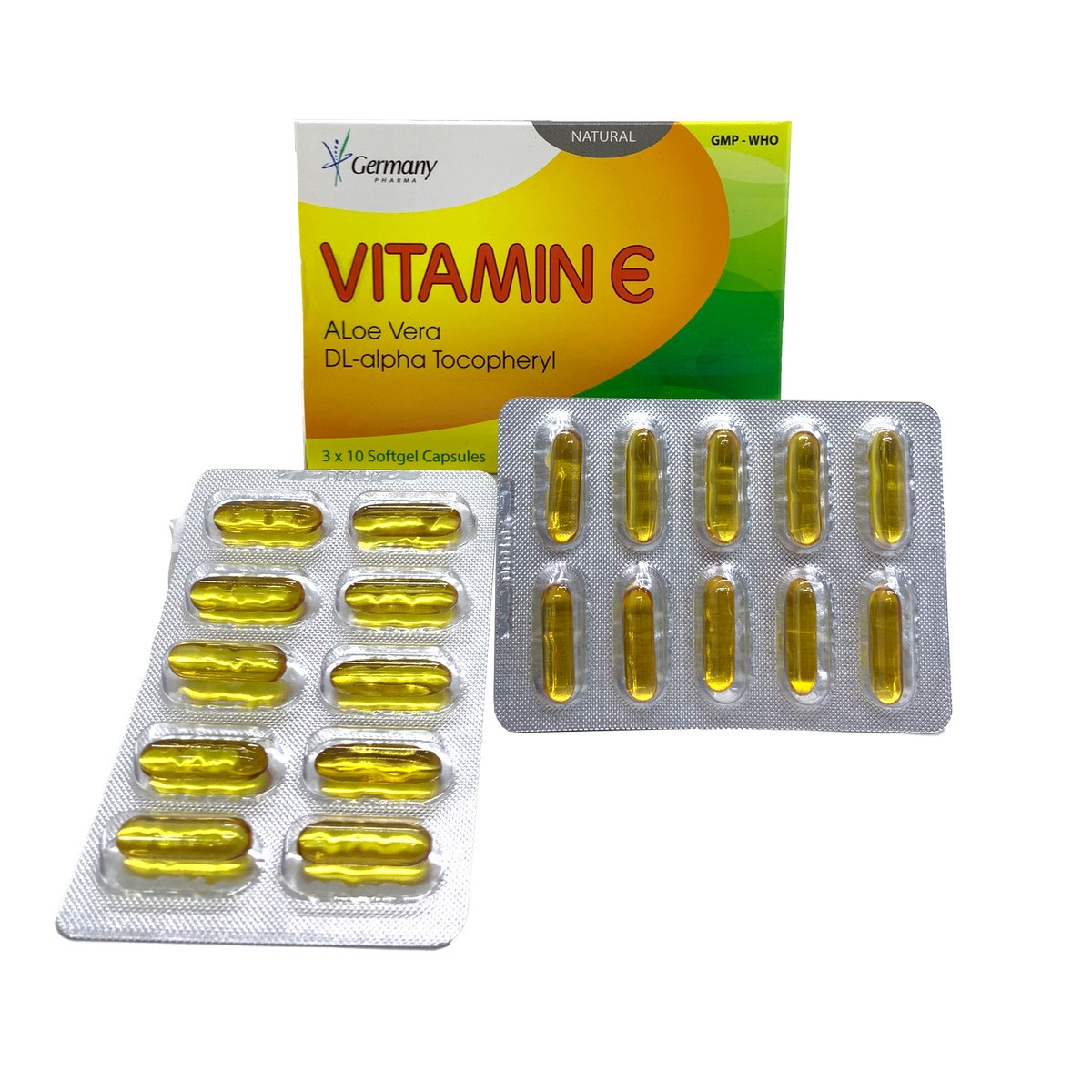 Viên uống đẹp da VITAMIN E - Germany Pharma (Hộp 3 vỉ x 10 viên)