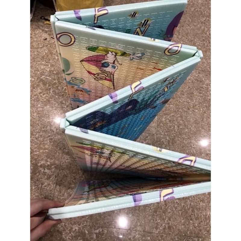 Thảm xốp cho bé XPE gấp gọn tấm lót trải sàn 2 mặt chống thấm chống trơn hàn quốc phủ silicon 1m8 2m