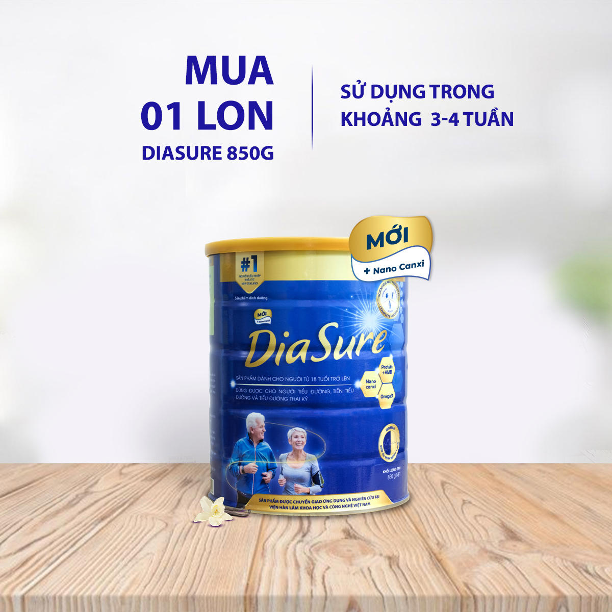 Diasure Mẫu Mới Dành Cho Người Tiểu Đường 850g