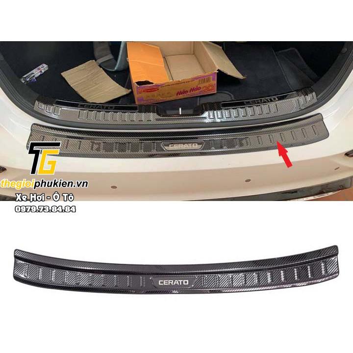 Combo ỐP BẬC CỐP VÀ BẬC CỬA xe Kia Cerato 2019-2021 vân Carbon