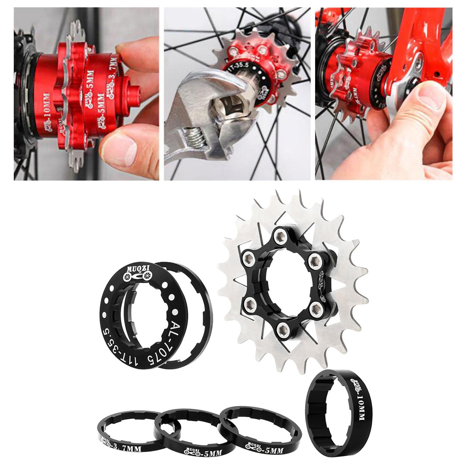 Single Speed Cassette Set Sprocket Bike Adapter Hub Refit Parts