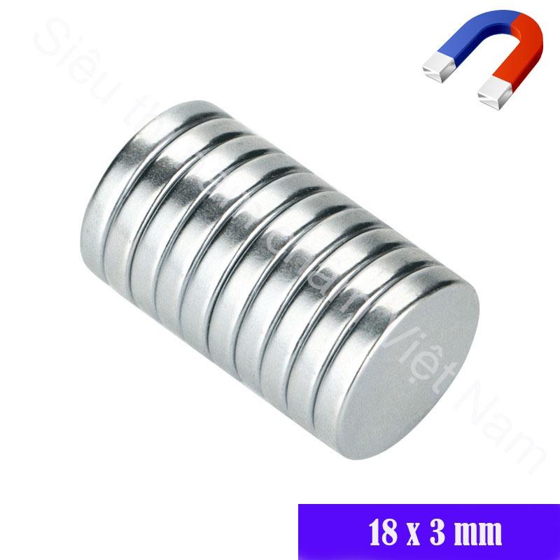 Nam châm viên D18x3mm siêu mạnh