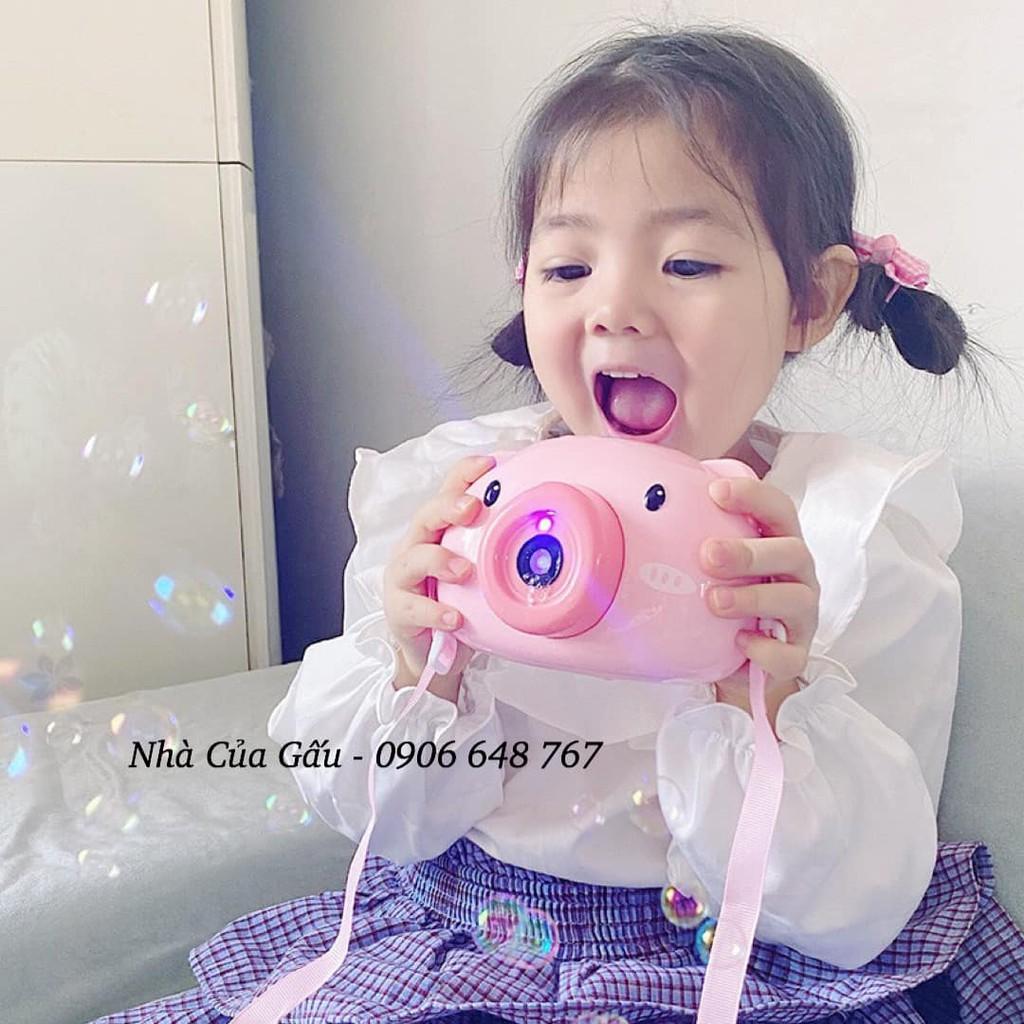 Máy ảnh bắn bong bóng hình heo siêu dễ thương