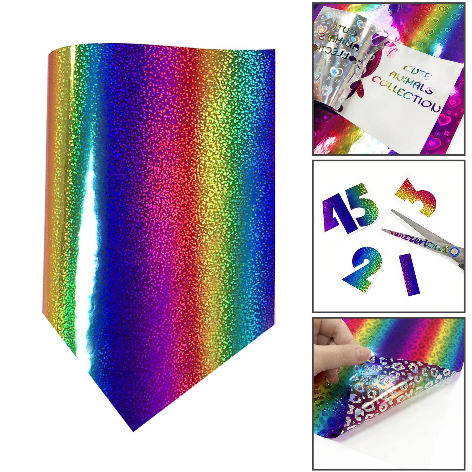 Rainbow Heat Transfer Vinyl 12" x 12" Htv Iron On for Bags Craft Decoration