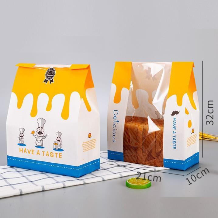 Túi bánh mì hoa cúc màu vàng đầu bếp -50 cái đựng bánh ngọt , sanwhich