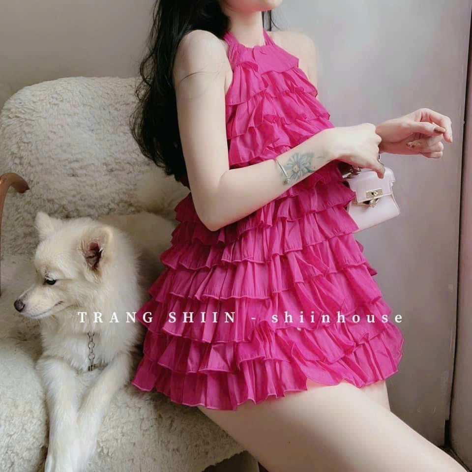 Set áo cổ yếm và quần đùi dễ thương