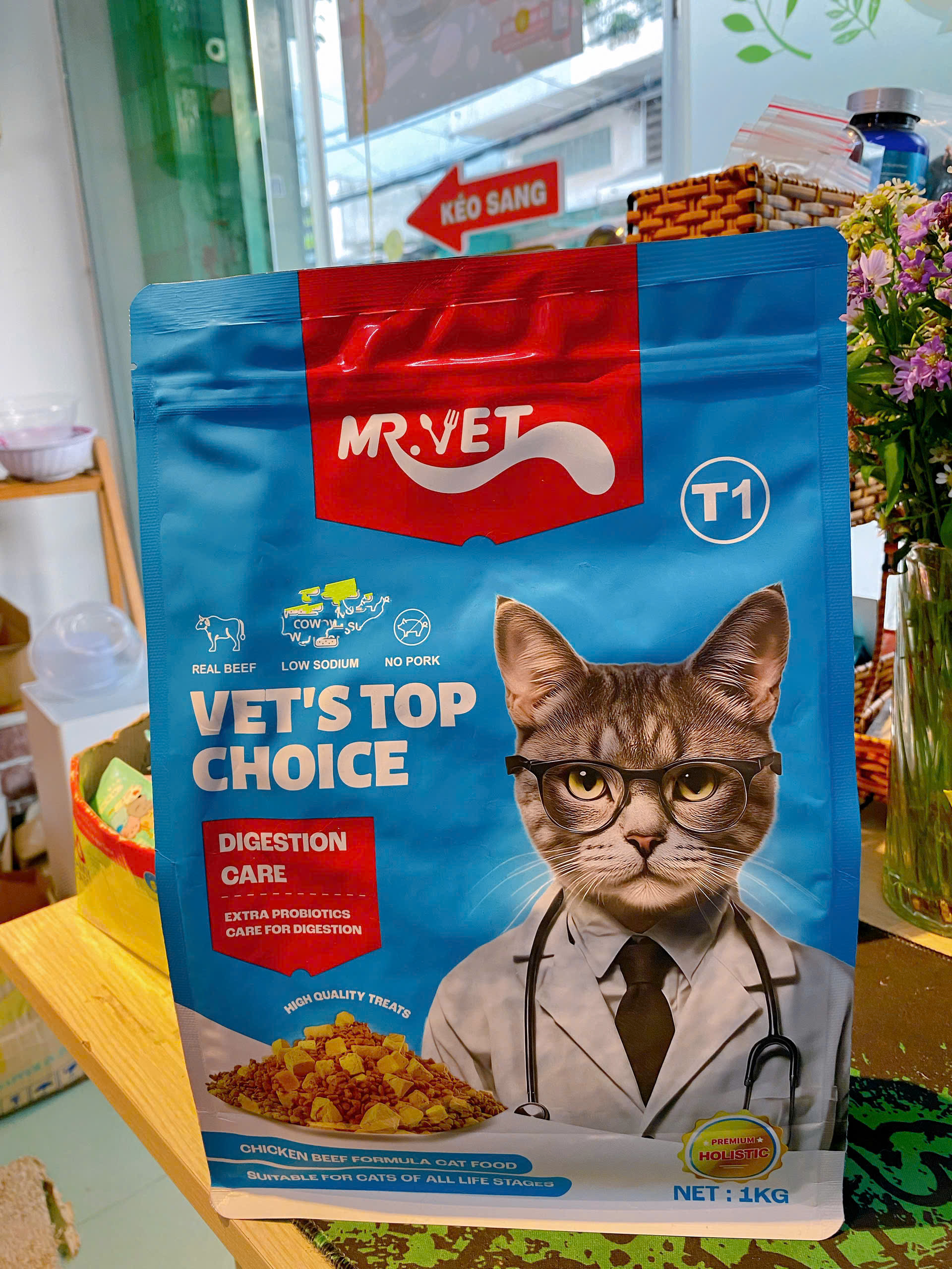( TẶNG KÈM 1 TÚI SÚP THƯỞNG) - HẠT DÀNH CHO MÈO MR.VET TÚI 1KG T1 - T2