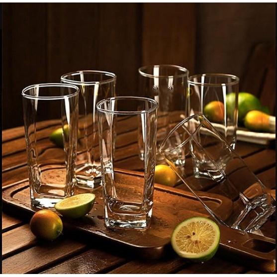 Hộp 6 Ly Thủy Tinh Ocean Vuông Plaza Long Drink 320ml