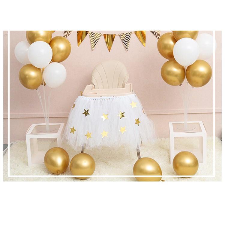 Set bóng trang trí sinh nhật ,bóng siêu nhũ vàng size 12 inch