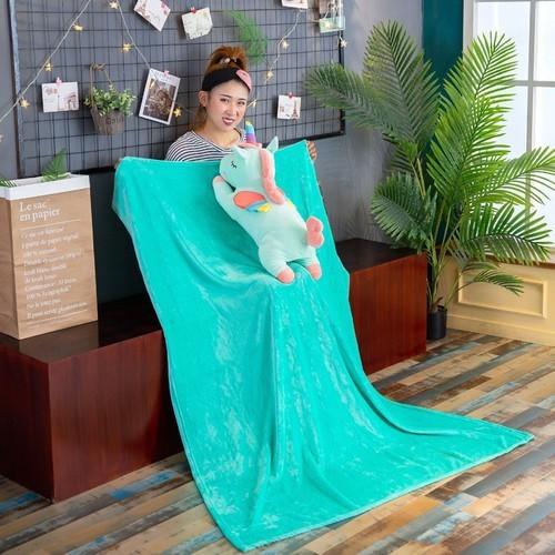 Combo chăn và gối hình Kỳ Lân dễ thương