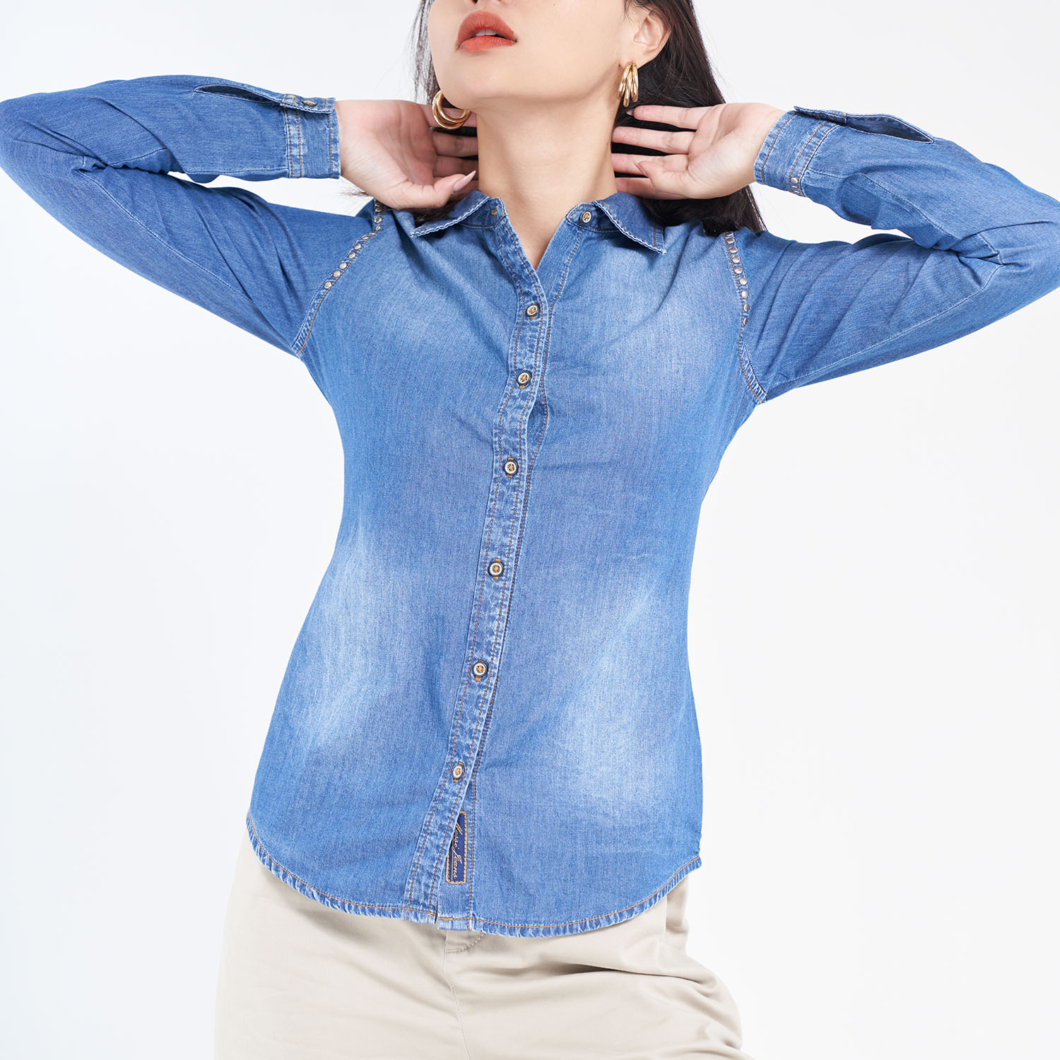 Áo sơ mi dài tay nữ jean MESSIJEANS-SJW-71245