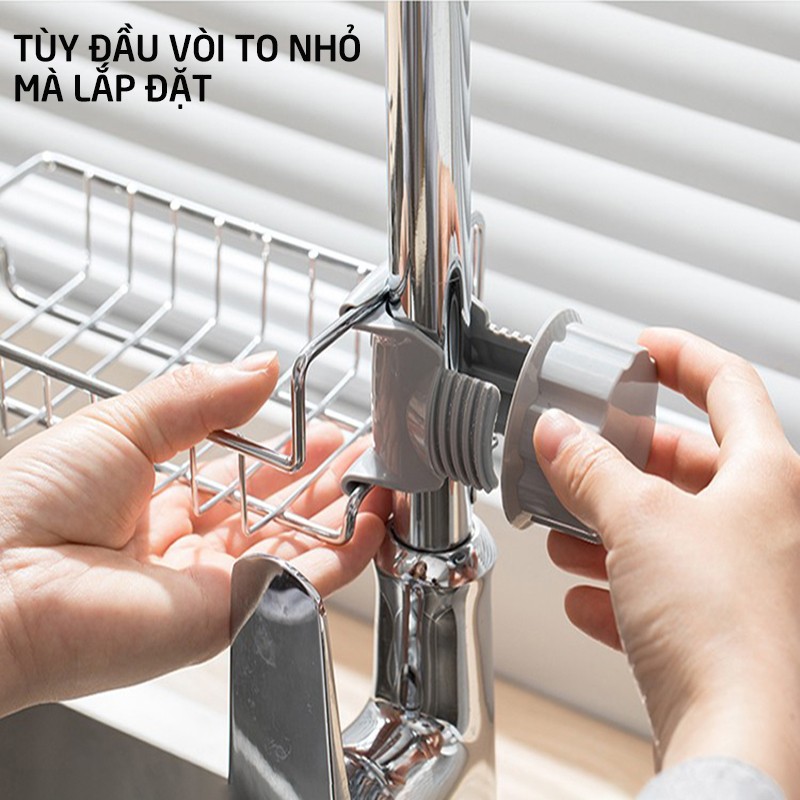 Kệ Để Đồ Rửa Chén Cạnh Vòi Rửa Đa Năng Bằng Inox Không Gỉ Tiện Lợi- Hàng Chính Hãng