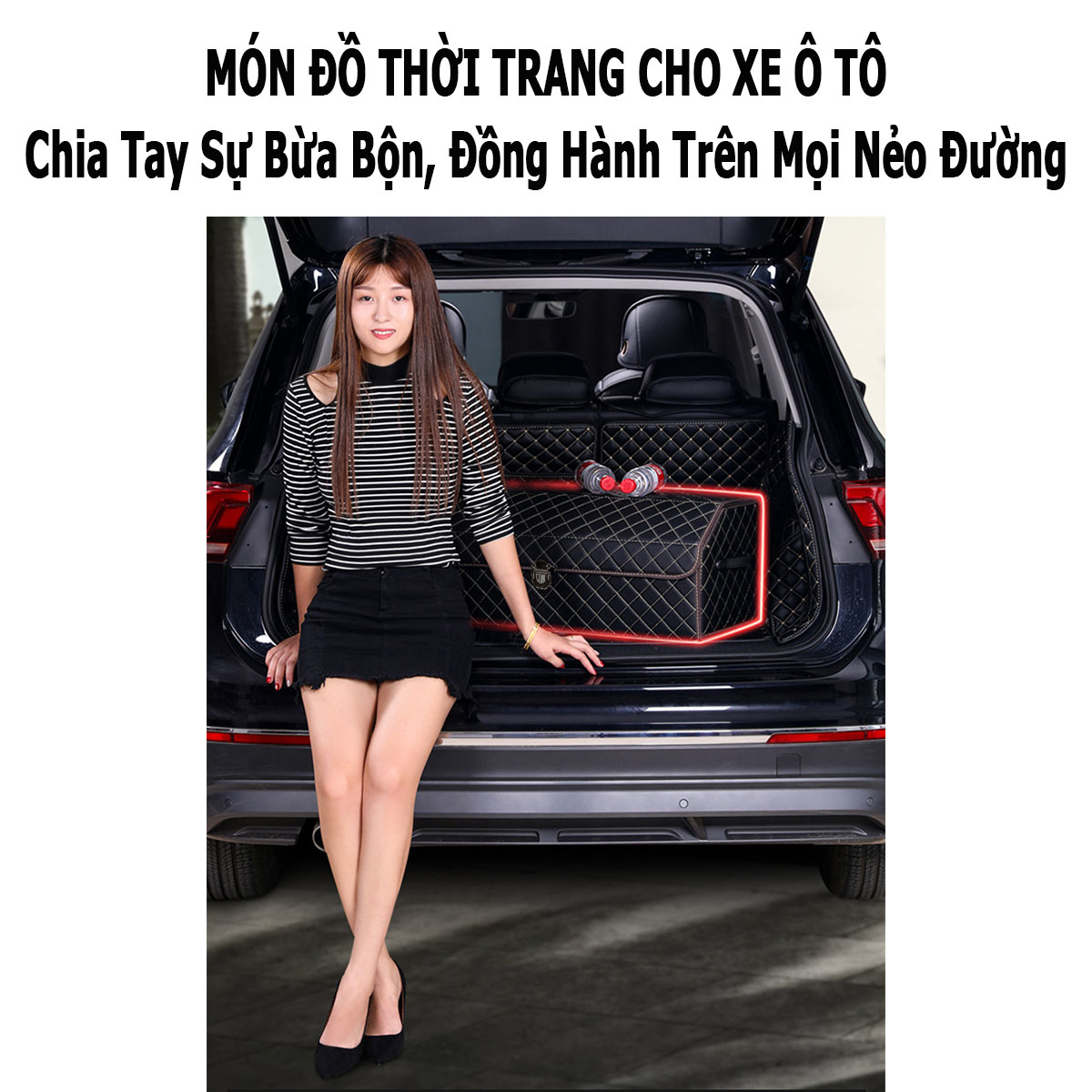 Hộp Đựng Đồ Cốp Xe Ô Tô; Sau Oto; Thùng Để Đồ Gấp Gọn; Hộp Da Chống Nước Cao Cấp