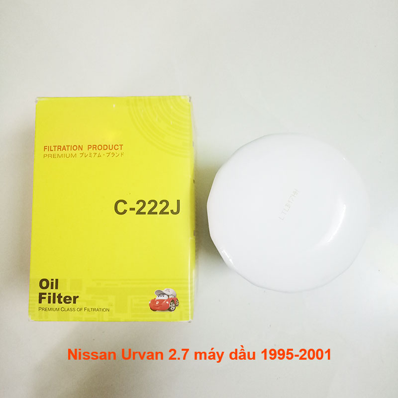 Lọc nhớt C222J-6 dùng cho Nissan Urvan 2.7 máy dầu 1995, 1996, 1997, 1998, 1999, 2000, 2001 15208-U3401