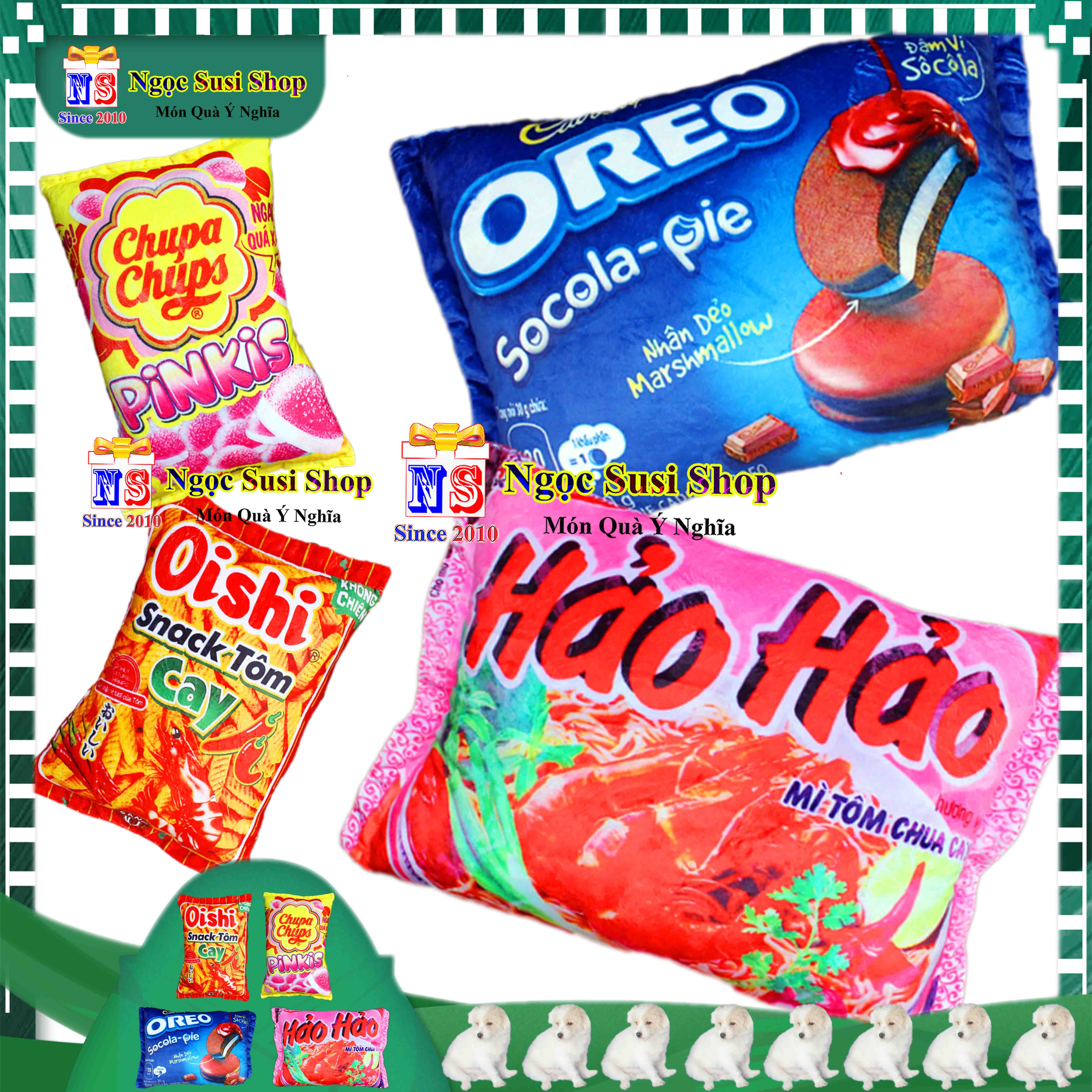 THÚ BÔNG HÌNH GÓI MÌ BÁNH SNACK 3D DÙNG ÔM NGỦ QUÀ TẶNG TRANG TRÍ MẪU MỚI RẤT ĐẸP - GIAO NGẪU NHIÊN MẪU