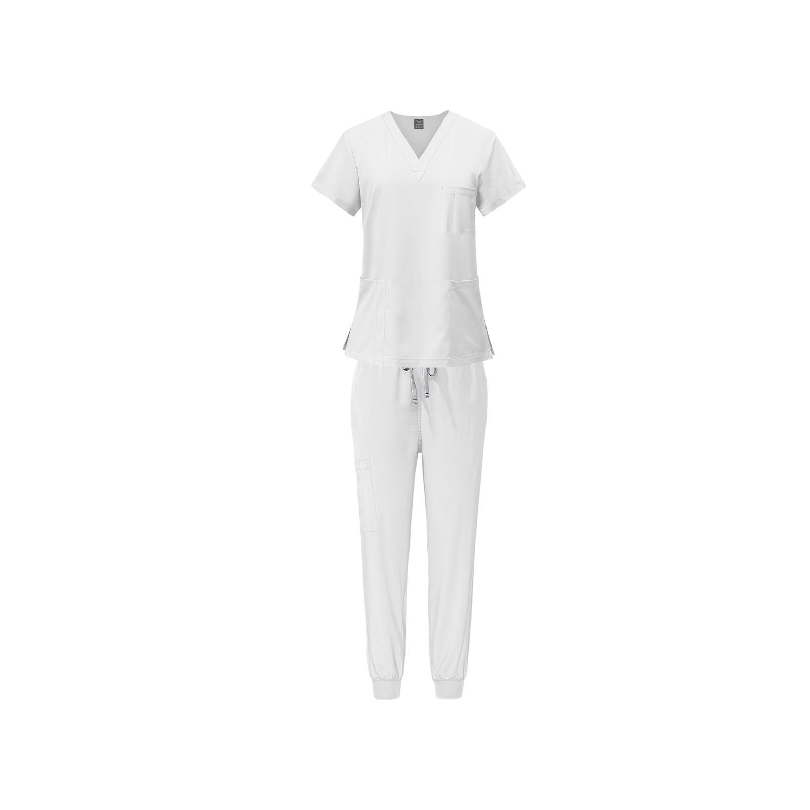 Nursing Uniforms Beauty Salon Shop V Neck T Shirts Women Scrubs Sets