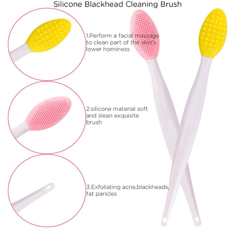 Bộ 50 Silicone Đa Năng Rửa Mặt Tẩy Tế Bào Chết Sạch Bàn Chải Cọ Môi Làm Đẹp Lỗ Chân Lông Làm Sạch Mụn Đầu Đen Dụng Cụ