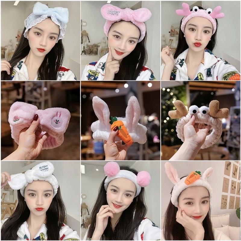 Băng đô rửa mặt cute dễ thương Băng đô tai mèo thỏ Hàn Quốc đáng yêu
