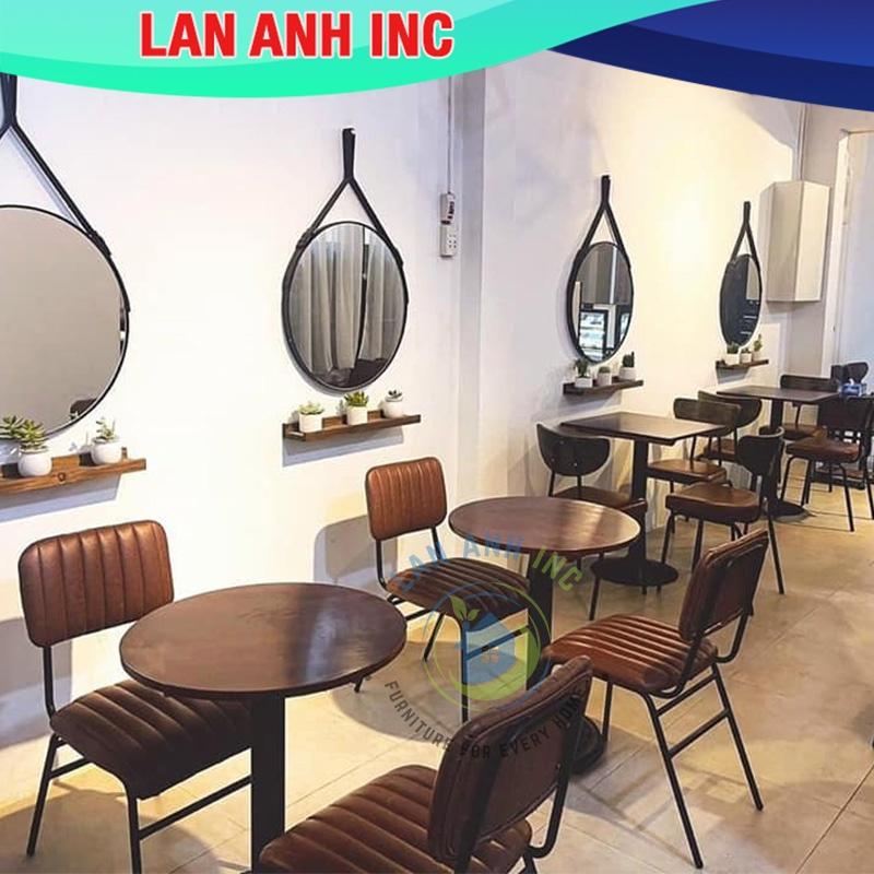 Ghế cafe bàn ăn bọc da chân sắt cao cấp đẹp hiện đại LAGY06