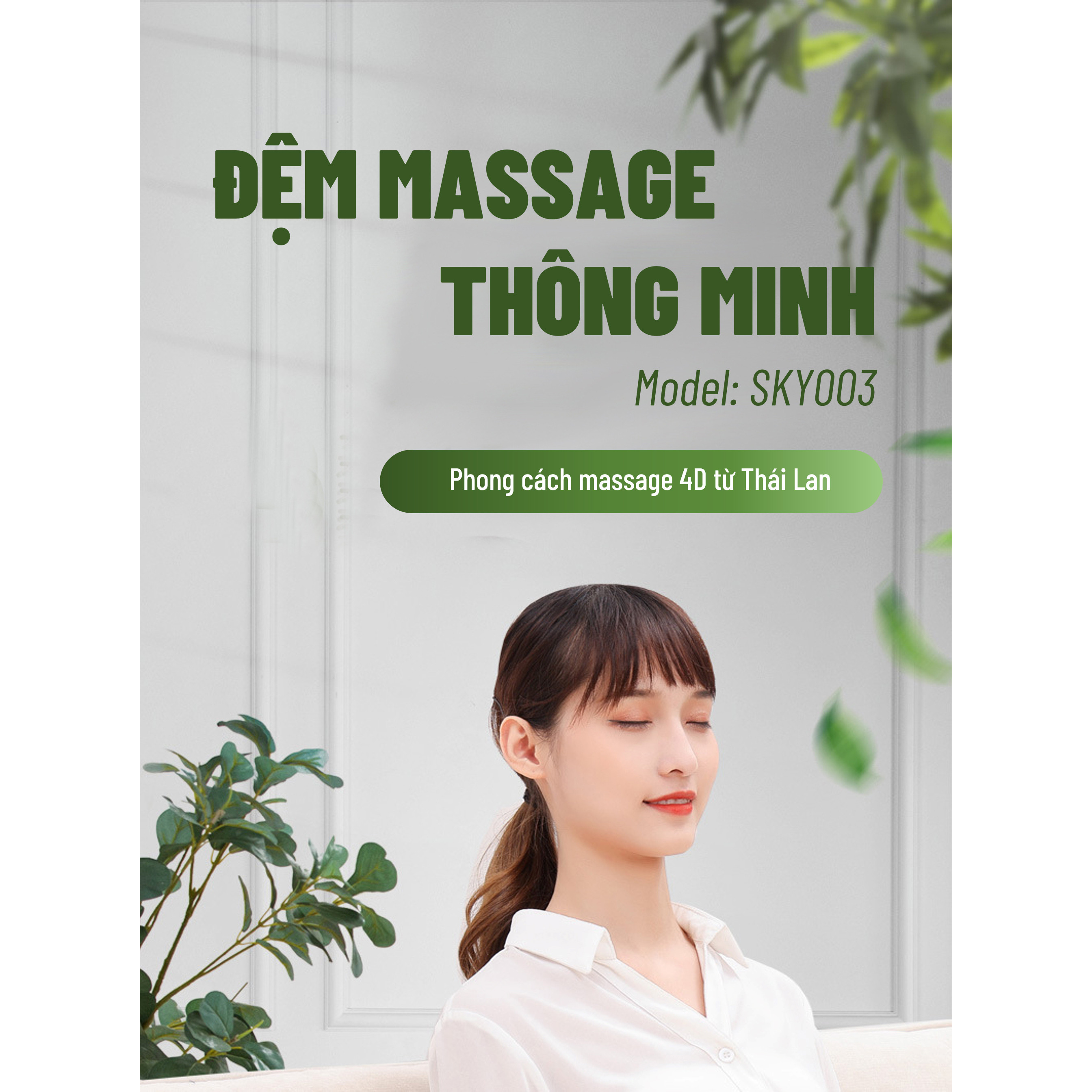 Gối Massage Hồng Ngoại đèn led 7 màu MODEL 2021 - Giúp Mát Xa Vai, Cổ, Gáy, Cột Sống Lưng Đa Năng Kết Hợp Với Chế Độ Rung Và Nhiệt - Chất Liệu vải nỉ cao cấp