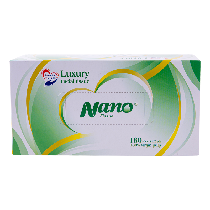 Combo 5 hộp khăn giấy rút Nano, khăn giấy lụa nano 2 lớp hộp 180 tờ tiện dụng, an toàn- Nano Tissue