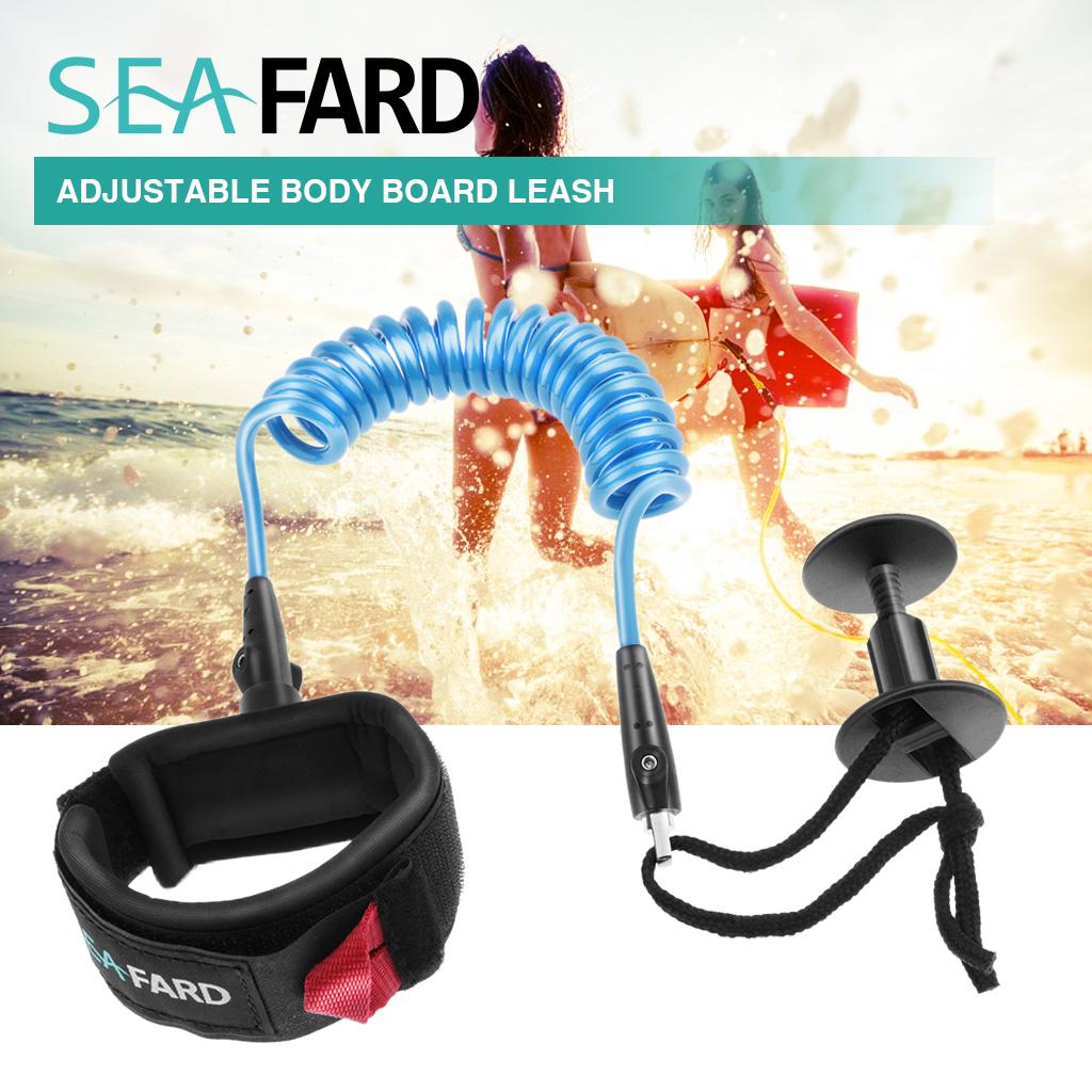 2x Body Board Leash 5ft 5.5mm Coiled Body Board Cord Arm Strap For Surfing