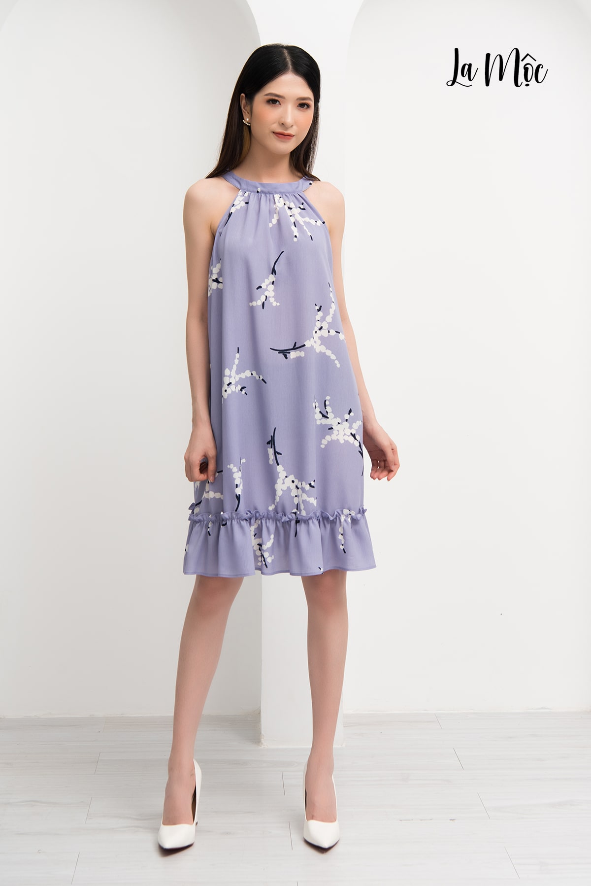 Đầm Chiffon Xòe Cổ Yếm Maxivic, La Mộc - LM62165B