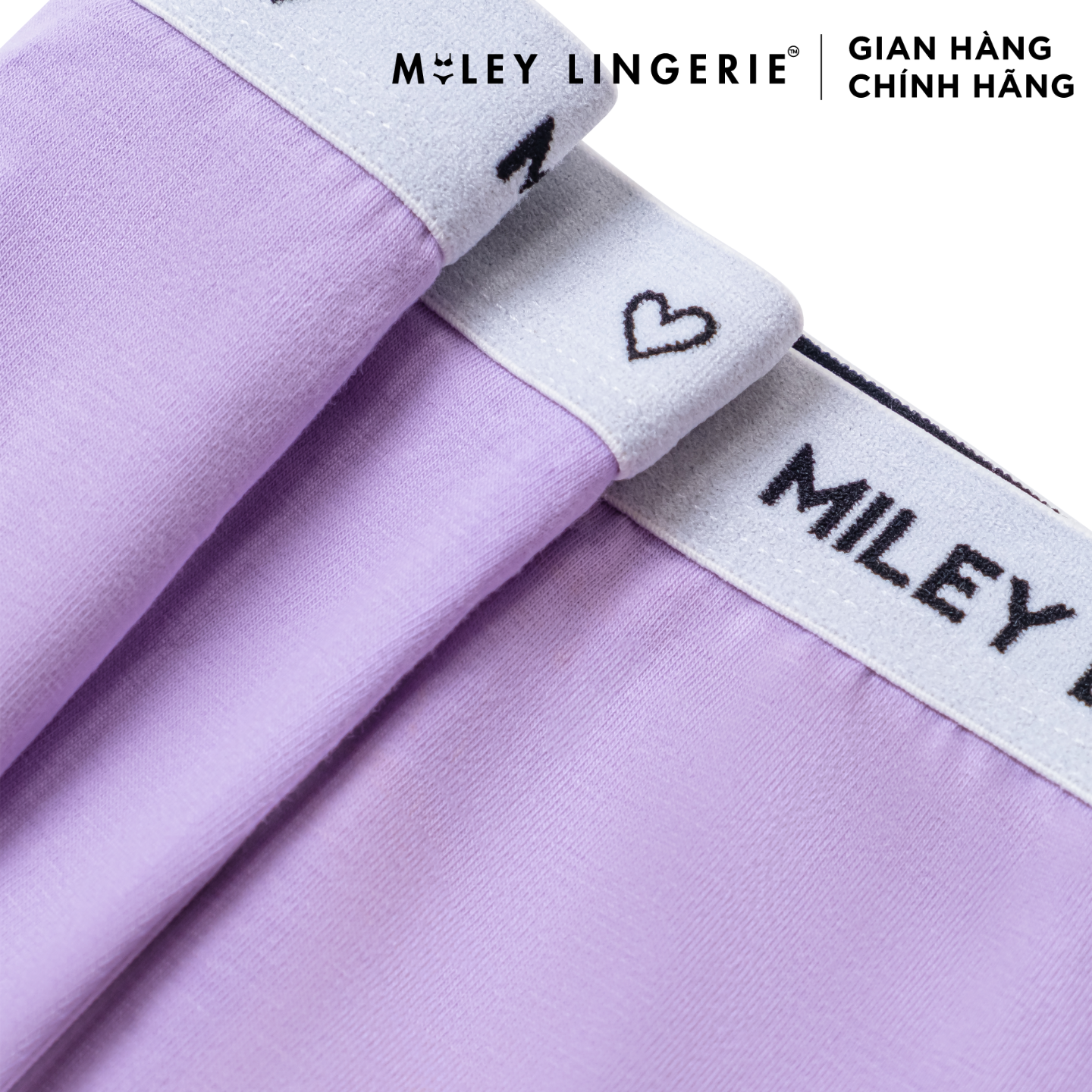 Bộ Đồ Lót Mút Mỏng Đệm Ngực Và Quần Boy Short Chất Vải Cotton Thiên Nhiên Đồng Bộ BeingMe Lilac Purple Miley Lingerie