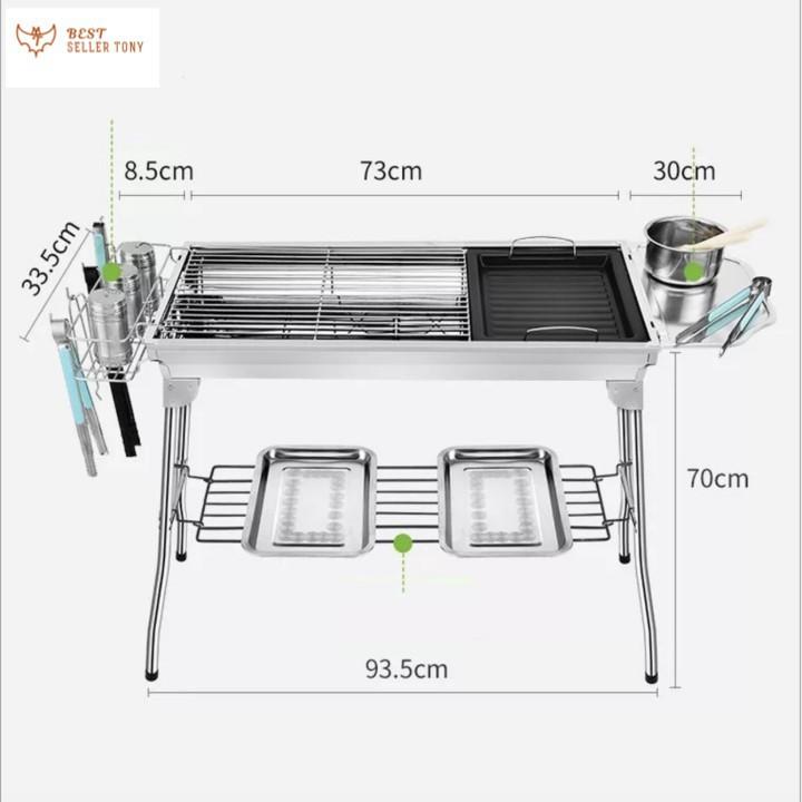 Lò nướng than INOX BBQ STARK dã ngoại cao cấp
