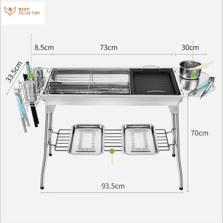 Lò nướng than INOX BBQ STARK dã ngoại cao cấp