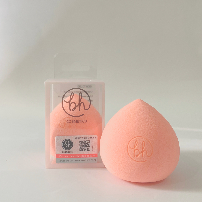 Hình ảnh Mút Trang Điểm Đánh Nền Màu Cam Đào BH COSMETICS Peach Orange Blender Makeup Sponge