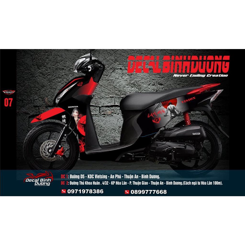 Tem Trùm Dành Cho Vision Samurai Đen Đỏ Cực Ngầu