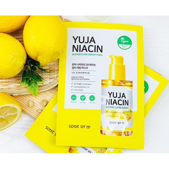 MẶT GIẤY DƯỠNG ẨM, DƯỠNG TRẮNG SOME BY MI YUJA NIACIN BLEMISH CARE SERUM MASK 25G