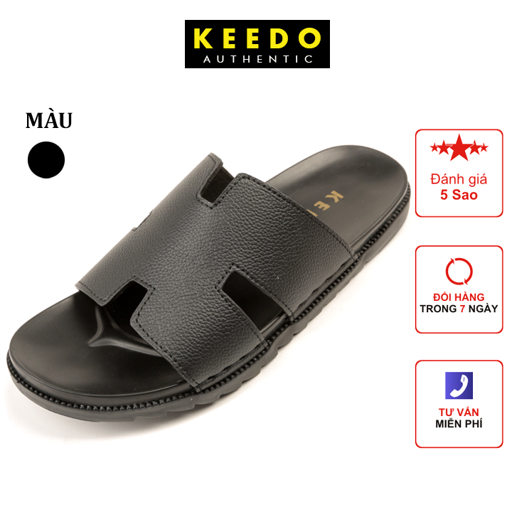 Dép Quai Ngang Nam Chữ H KEEDO-KD3303 - Đen