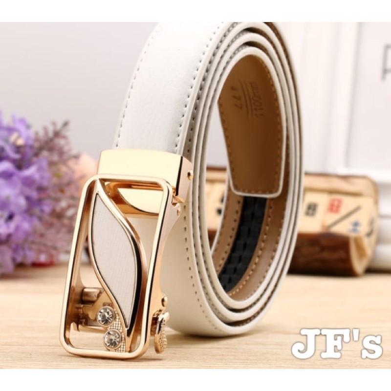 Thắt lưng da nữ khoá tự động, dây lưng nữ thời trang cá tính Johnifashion